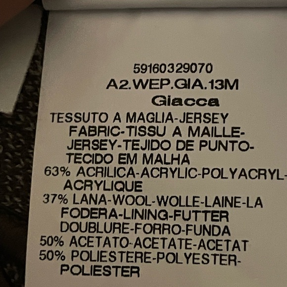 Max Mara Weekend Wool Blend Mixed Brown White Pattern Blazer Size Extra Small - Picture 13 of 13